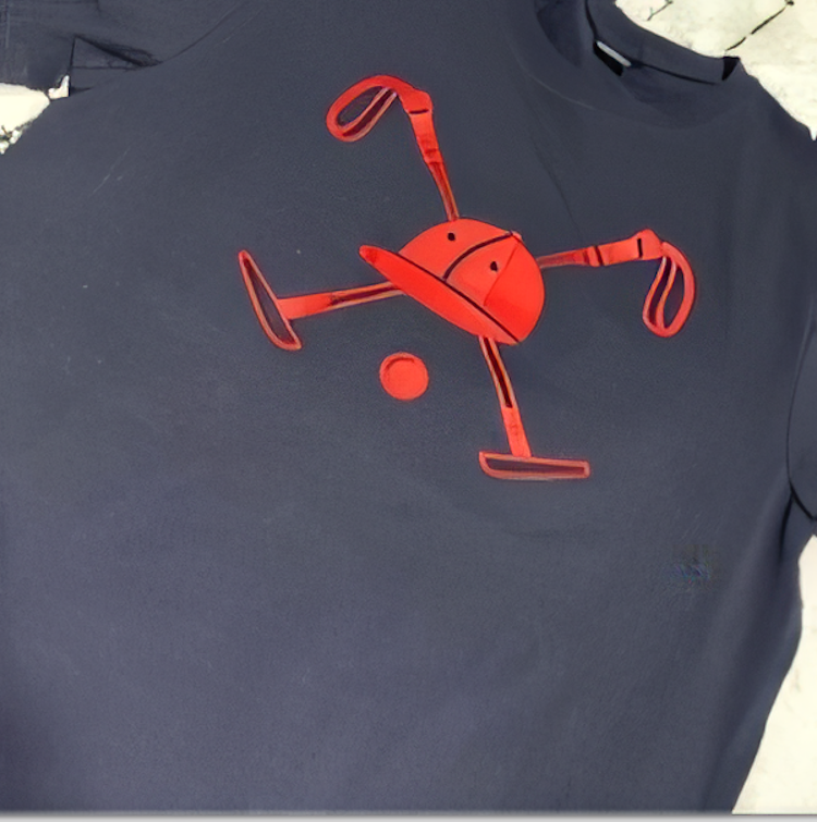 Camiseta Masculina Azul Com Detalhe Vermelho